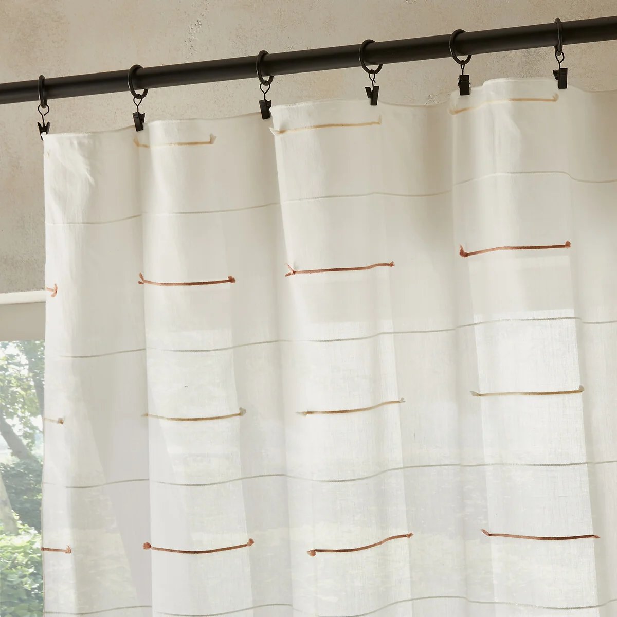 Attukal Striped 100% Organic Cotton Voile Sheer Curtain – image 2