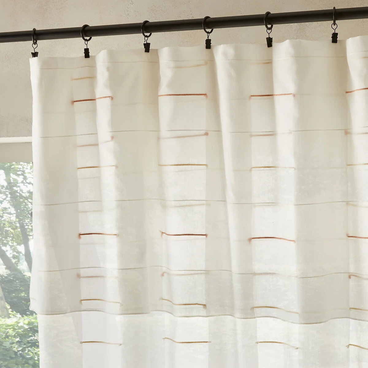 Attukal Striped 100% Organic Cotton Voile Sheer Curtain – image 3