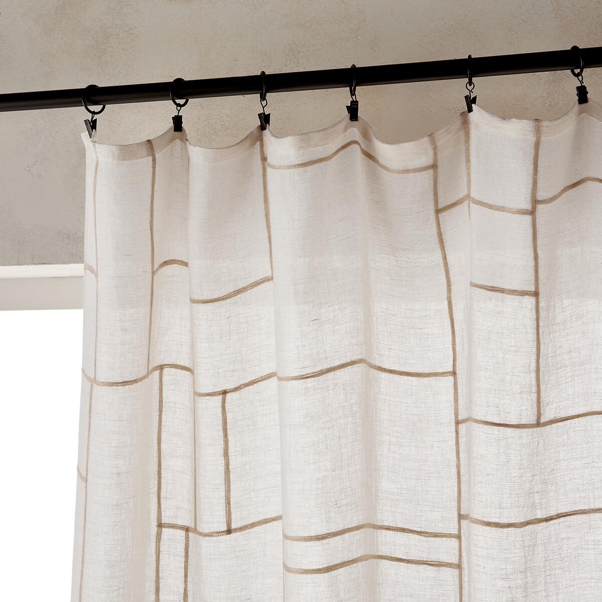 Oulya Embroidered Cotton & Linen Voile Curtain – image 2