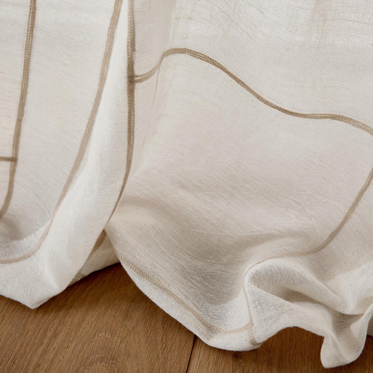 Oulya Embroidered Cotton & Linen Voile Curtain – image 3
