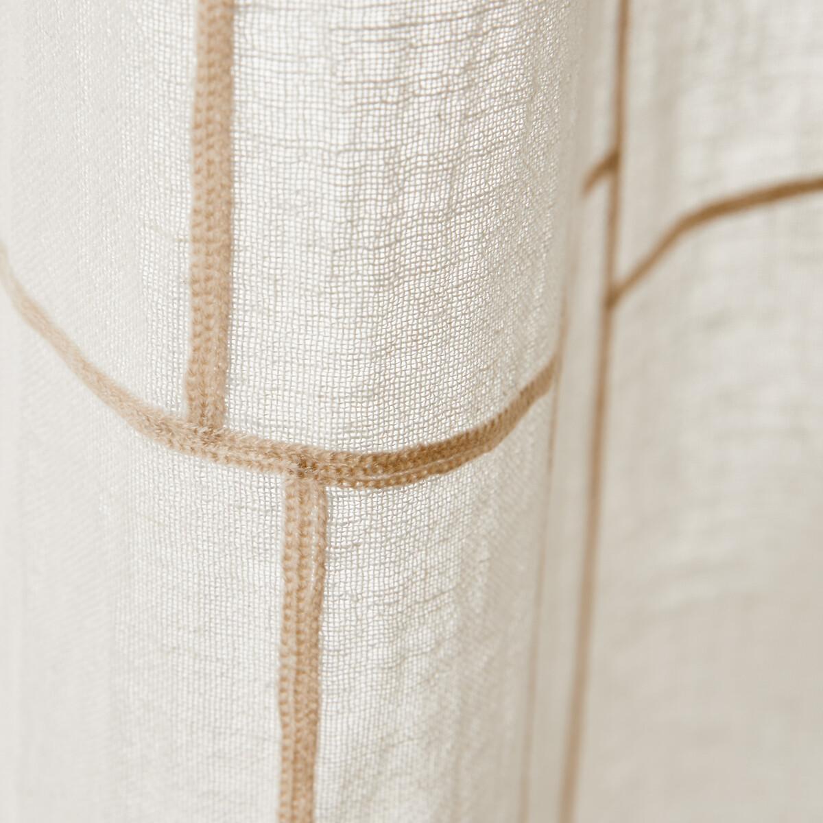 Oulya Embroidered Cotton & Linen Voile Curtain – image 4