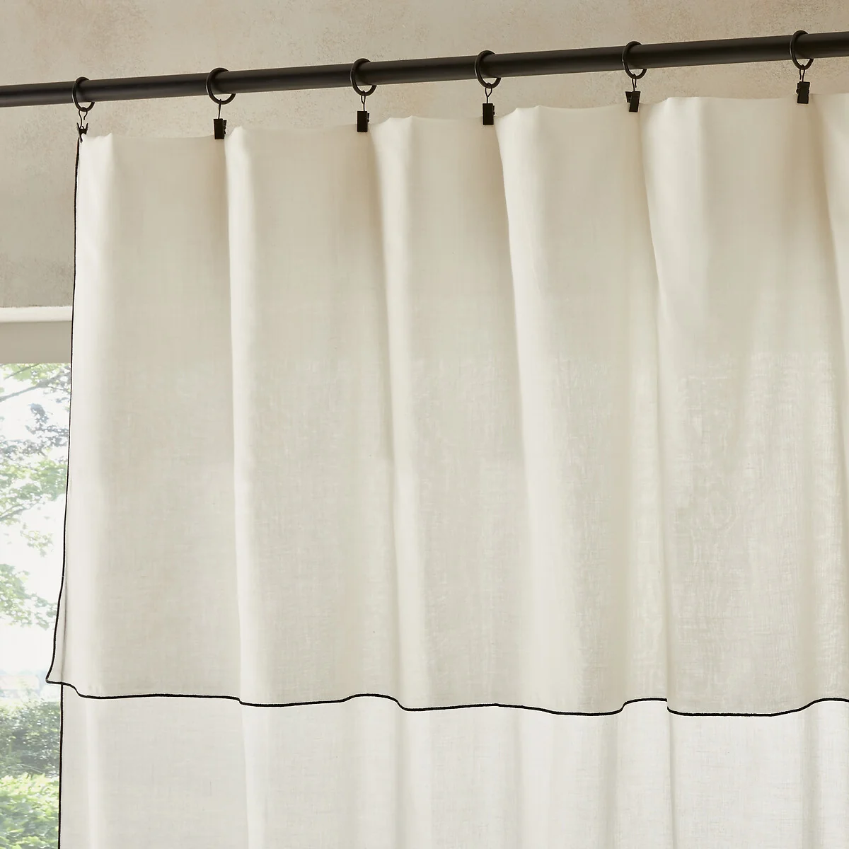 Halka 100% Organic Washed Cotton Voile Sheer Curtain Panel – image 3