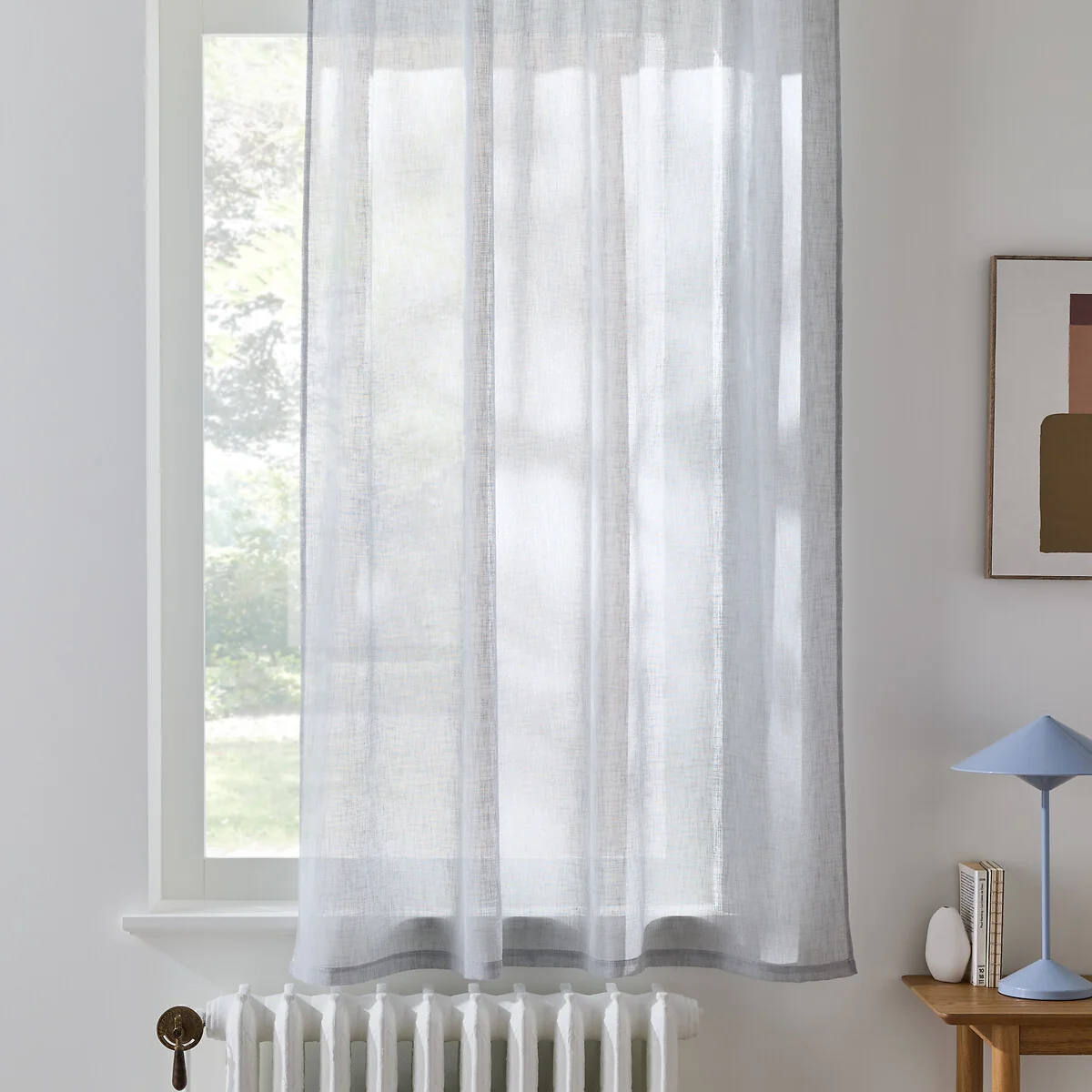 Nyong Linen-Effect Radiator Curtain with Gathered Braid – image 2