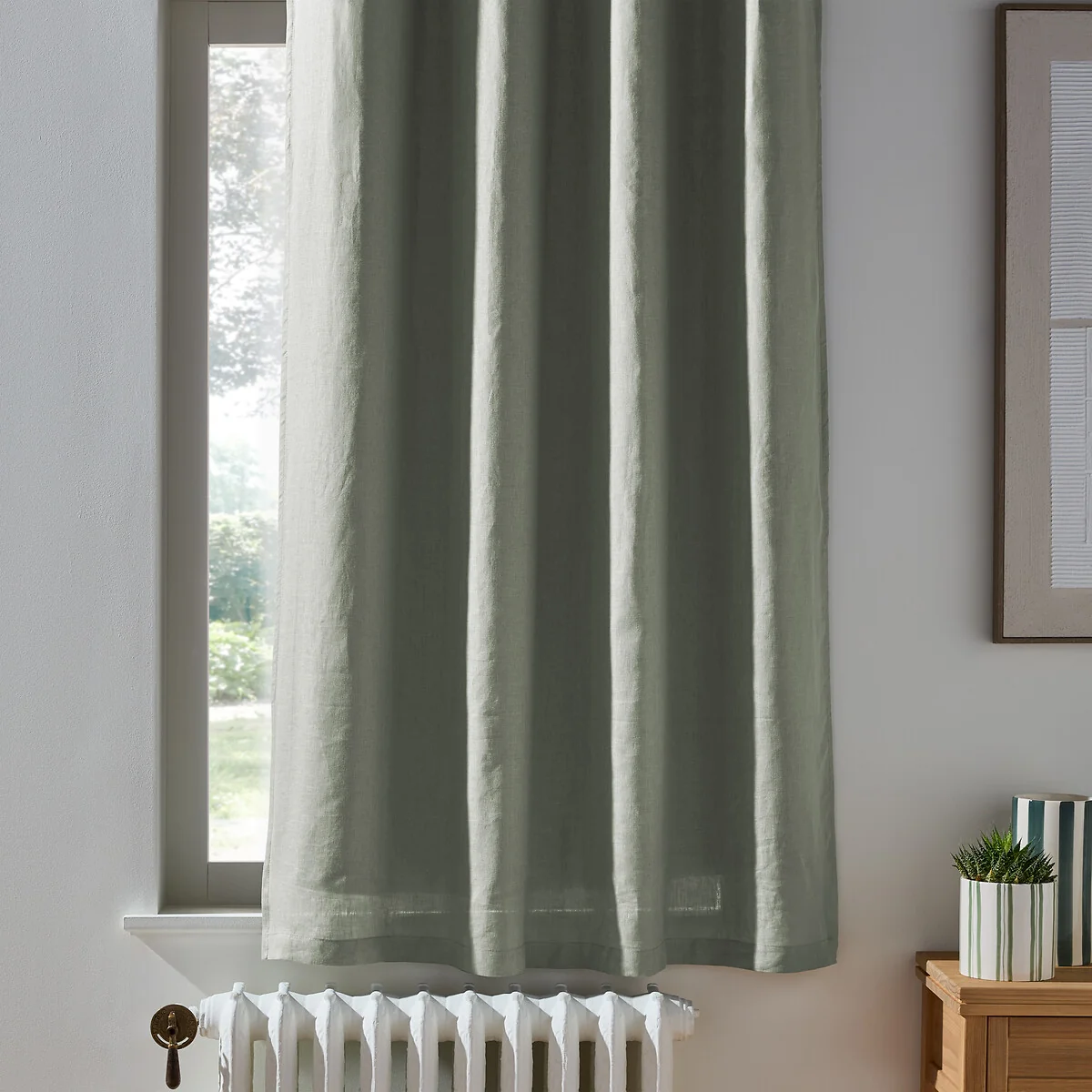 Onega 100% Washed Linen Eyelet Blackout Radiator Curtain – image 2