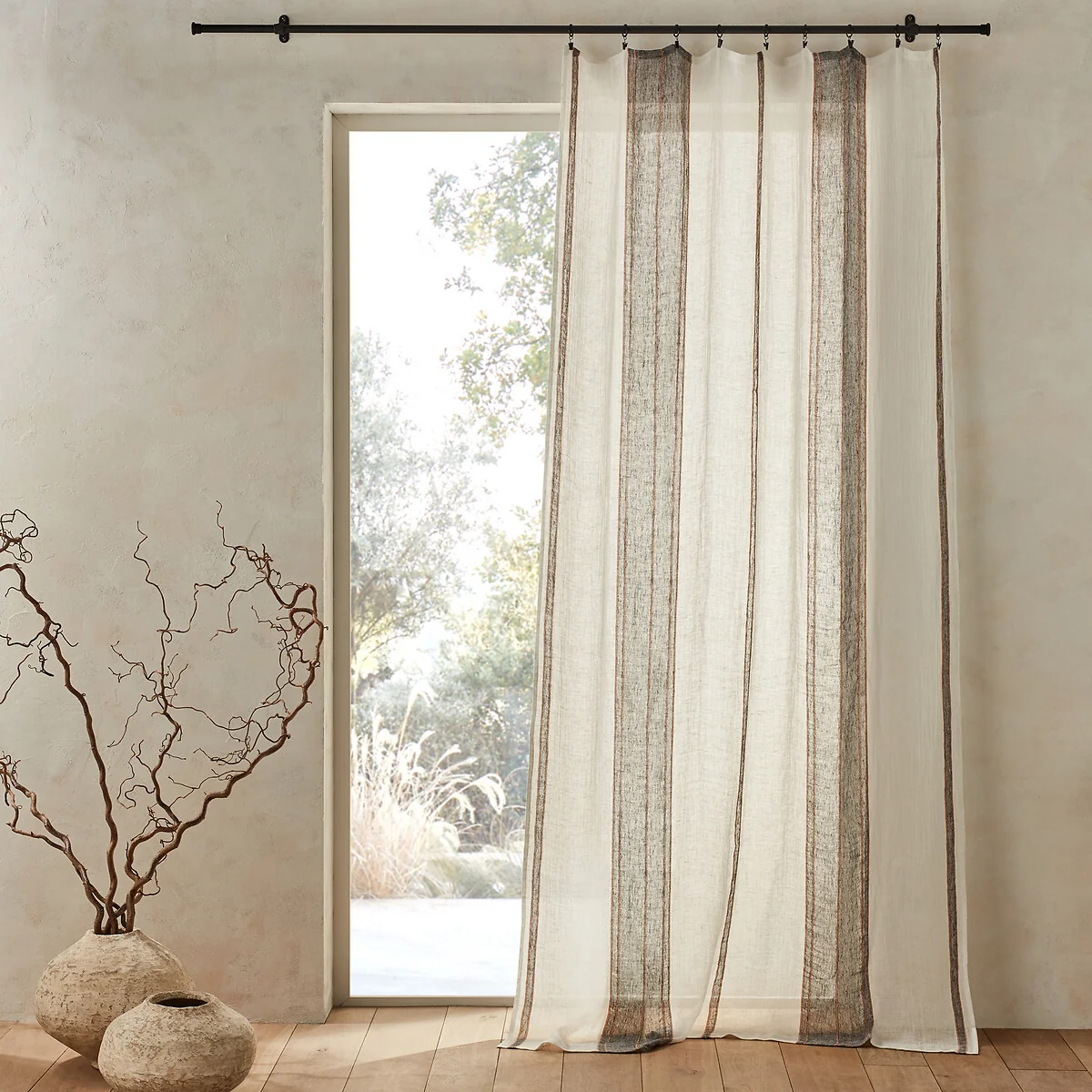 Mangilano Striped 100% Linen Curtain – image 1