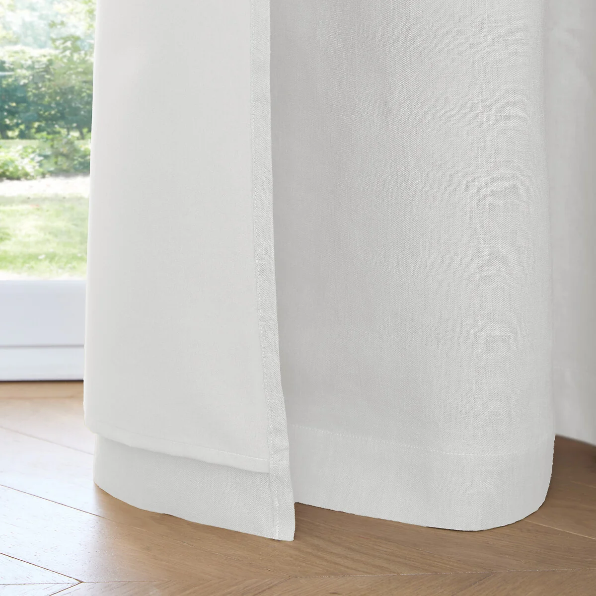 Private Washed Linen Curtain with Leather Tab Top Header – image 6