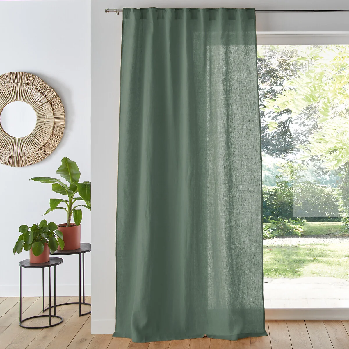 Onega Washed Linen Single Curtain with Concealed Tabs – image 1