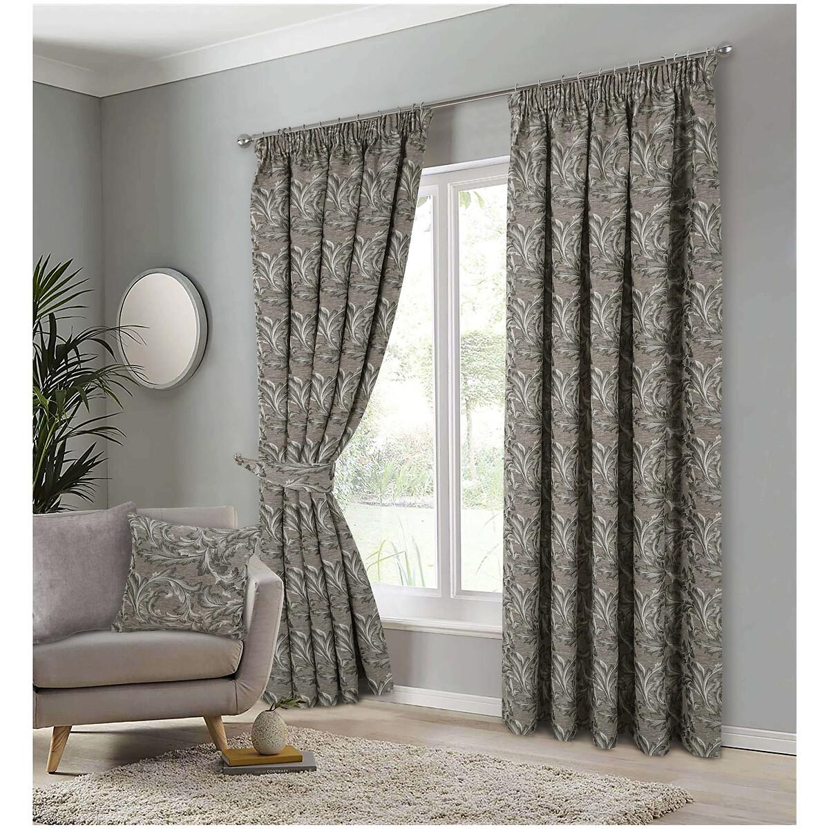 Chenille Pencil Pleat Lined Curtains – image 2