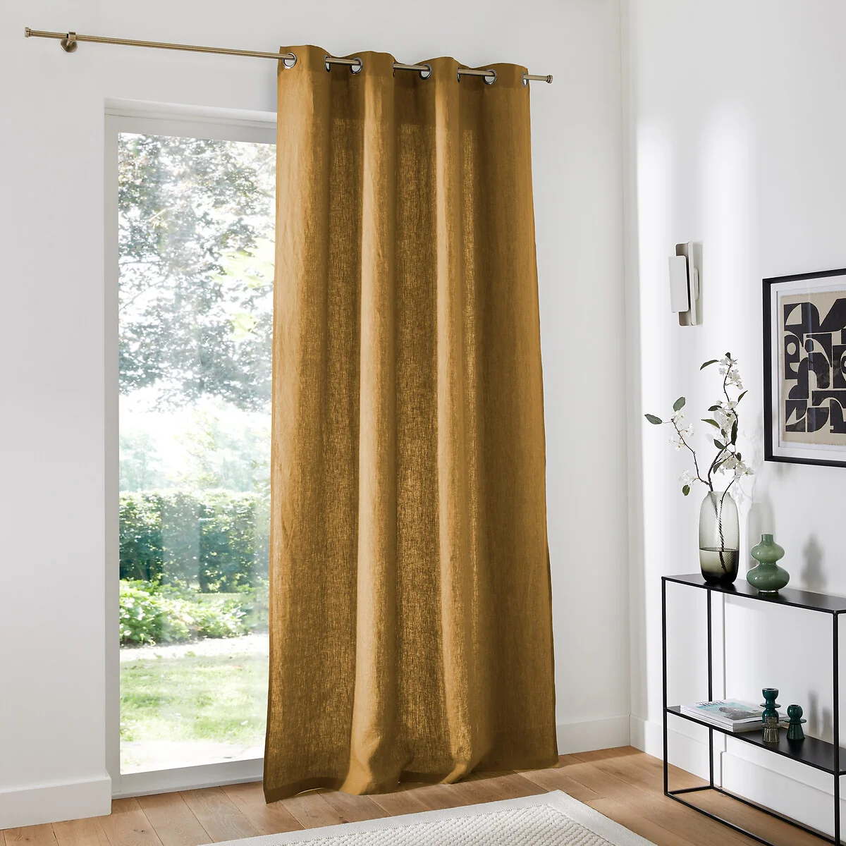 Onega Washed Linen Single Curtain with Eyelets – image 3