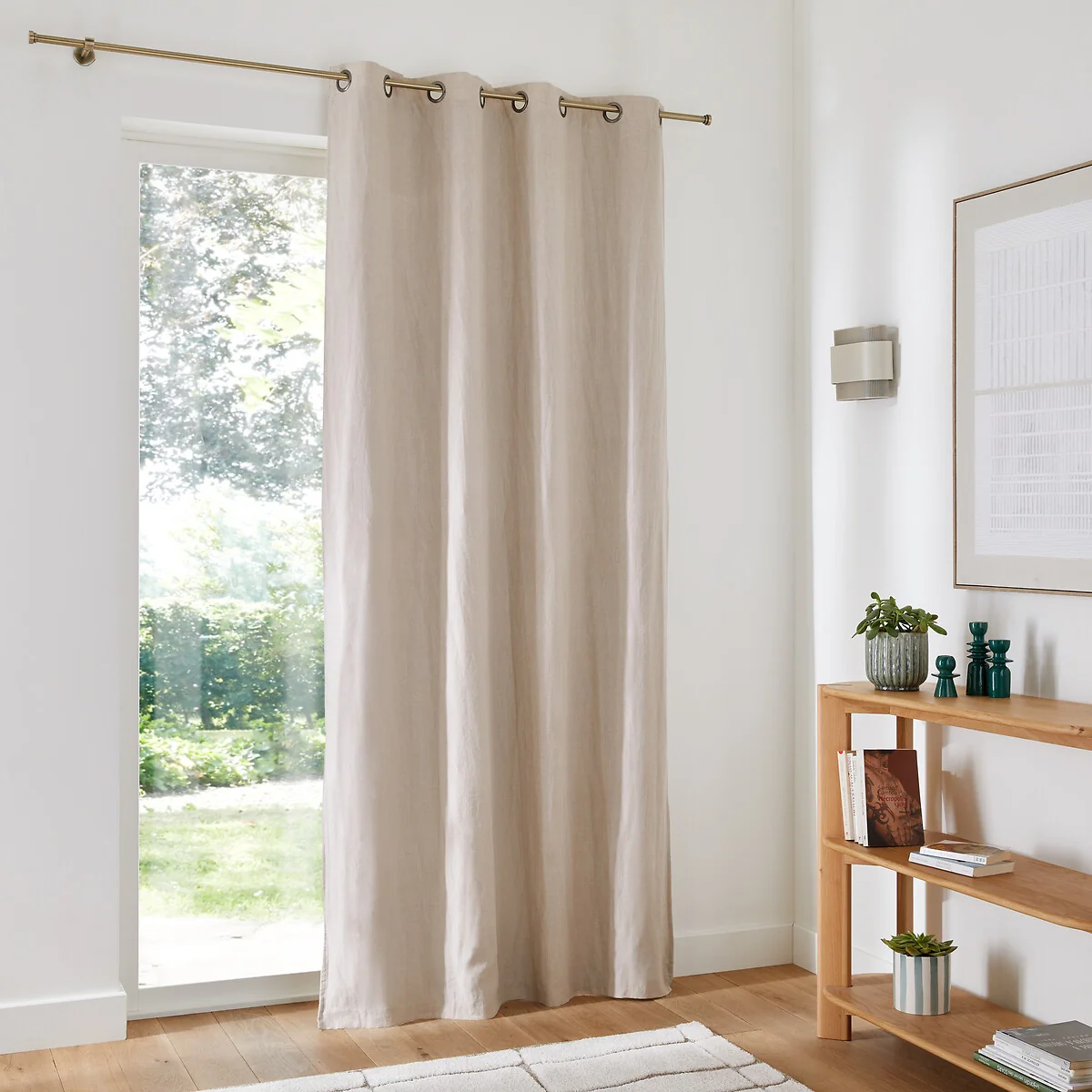 Onega Washed Linen Single Lined Blackout Curtain with Eyelets – image 3