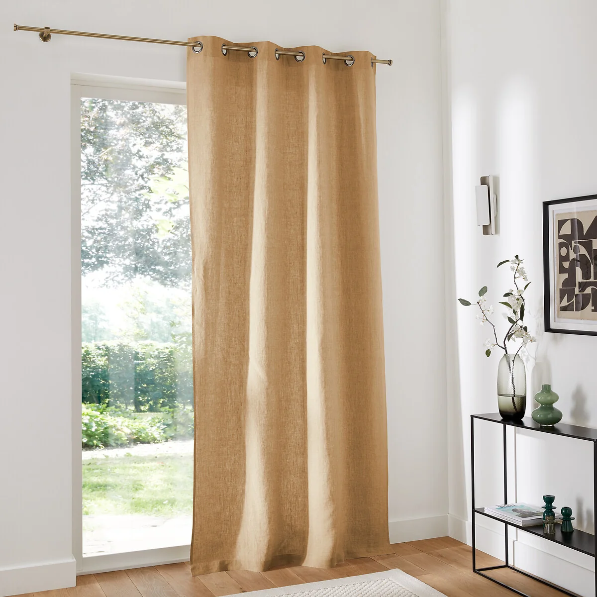 Onega Washed Linen Single Curtain with Eyelets – image 3
