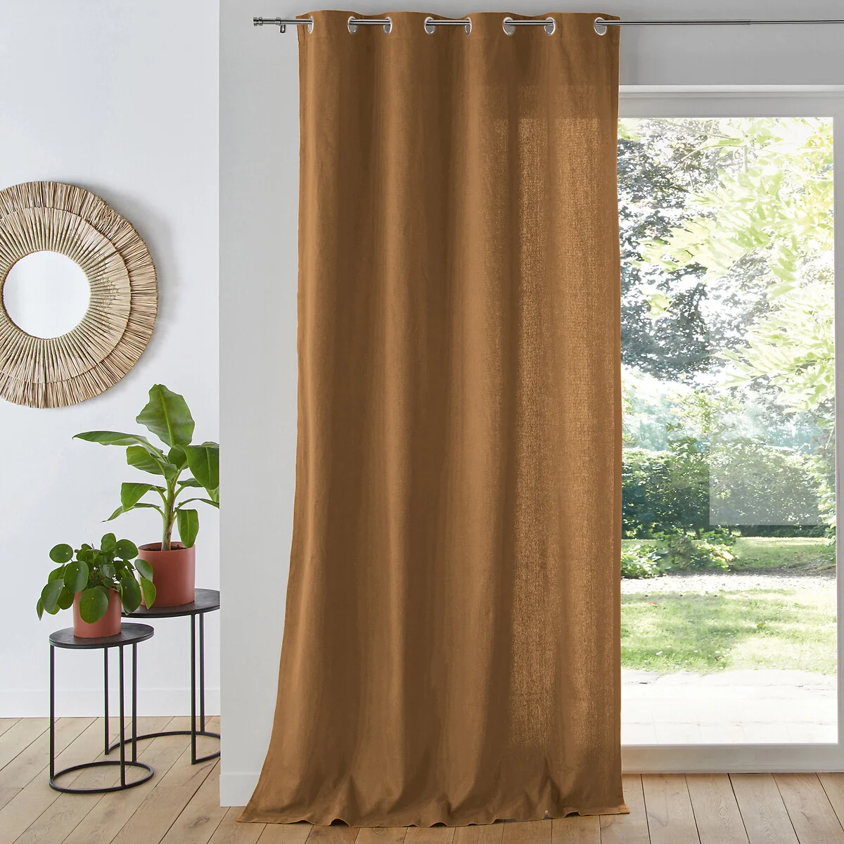 Panama Plain Single Cotton Curtain with Eyelets – image 1