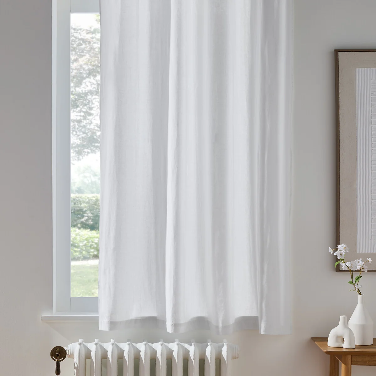 Onega 100% Washed Linen Radiator Curtain with Eyelets – image 2