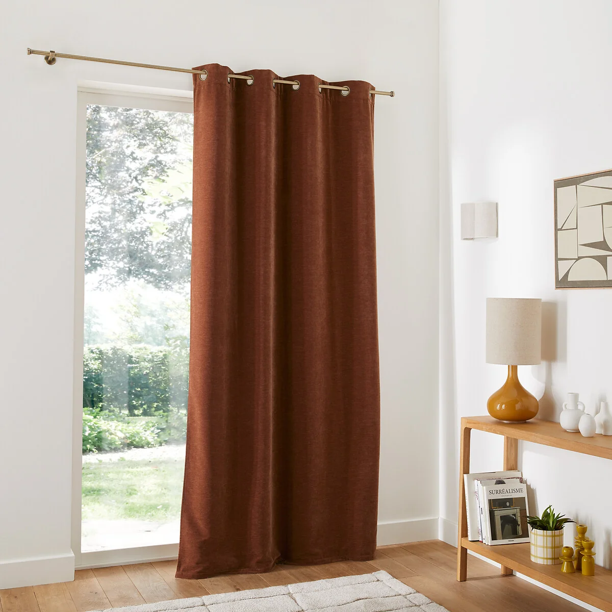 Calda Curtain in Velvet Look Chenille with Eyelets – image 2