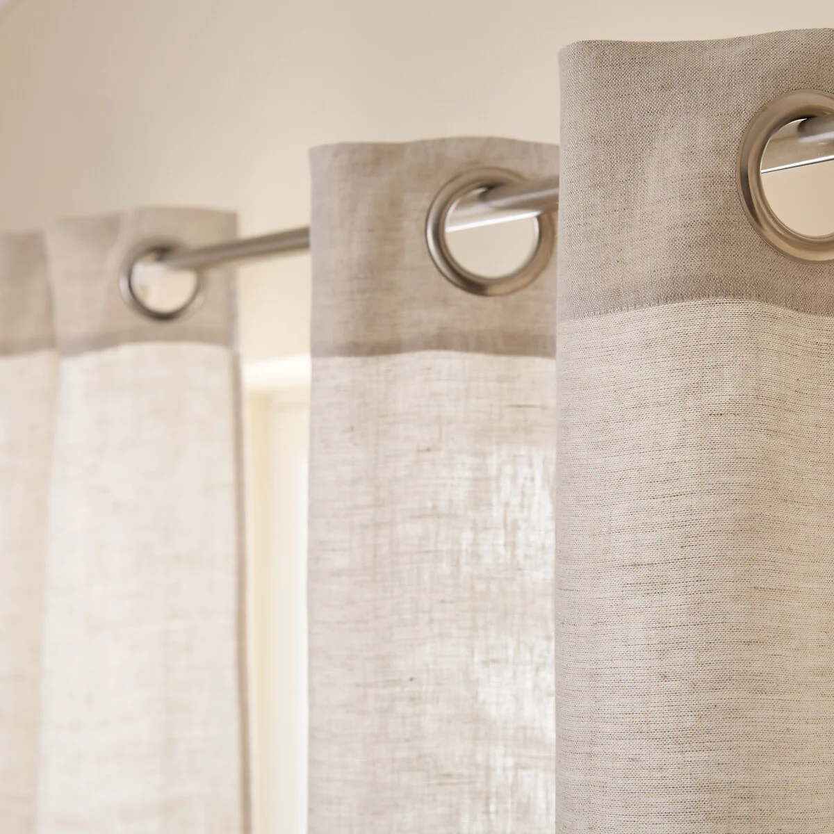 Private 100% Pre-Washed Linen Curtain with Eyelets – image 5