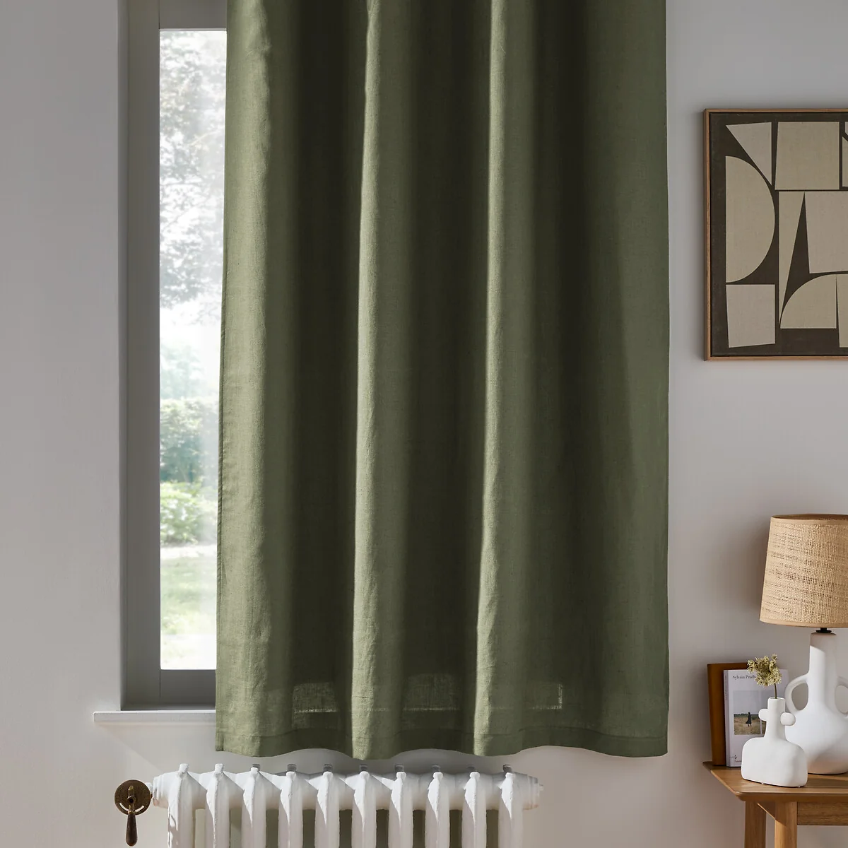 Onega 100% Washed Linen Eyelet Blackout Radiator Curtain – image 2