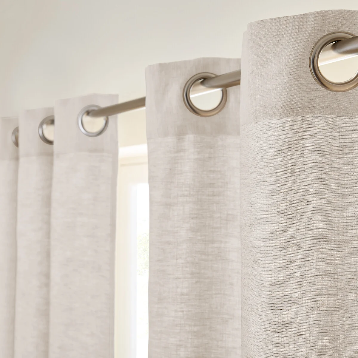 Private Single Lined Pre-Washed Linen Curtain with Eyelets – image 4