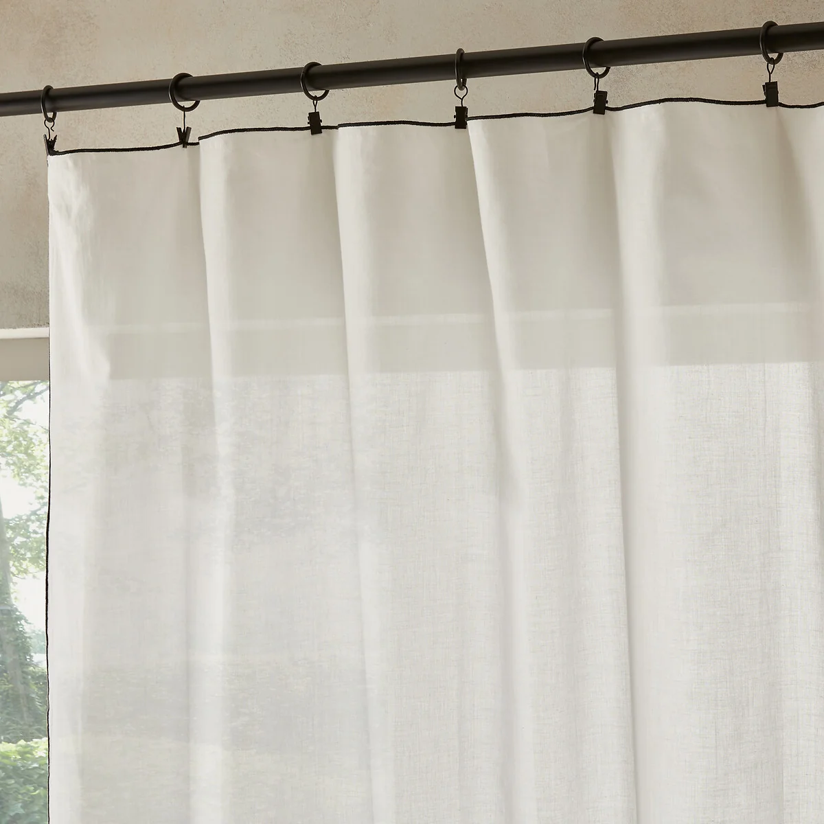 Halka 100% Organic Washed Cotton Voile Sheer Curtain Panel – image 2