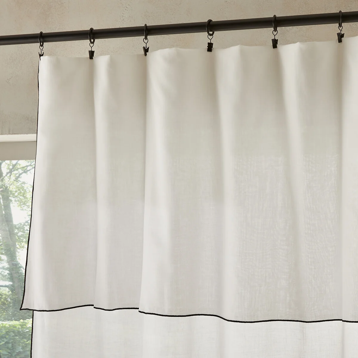 Halka 100% Organic Washed Cotton Voile Sheer Curtain Panel – image 3