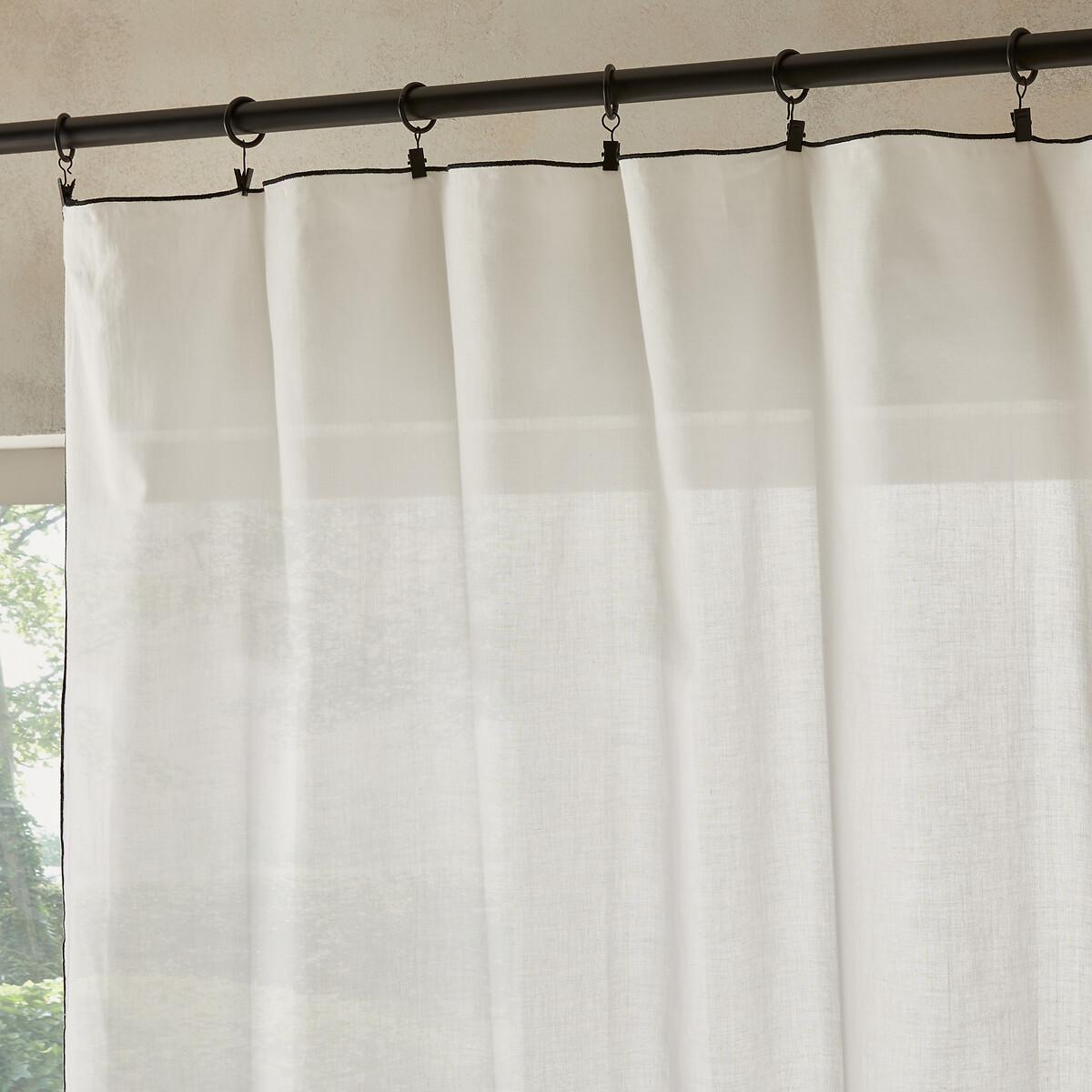 Halka 100% Organic Washed Cotton Voile Sheer Curtain Panel – image 2