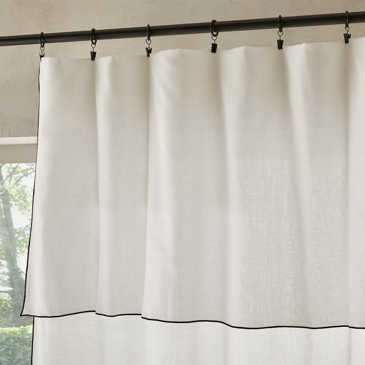 Halka 100% Organic Washed Cotton Voile Sheer Curtain Panel – image 3