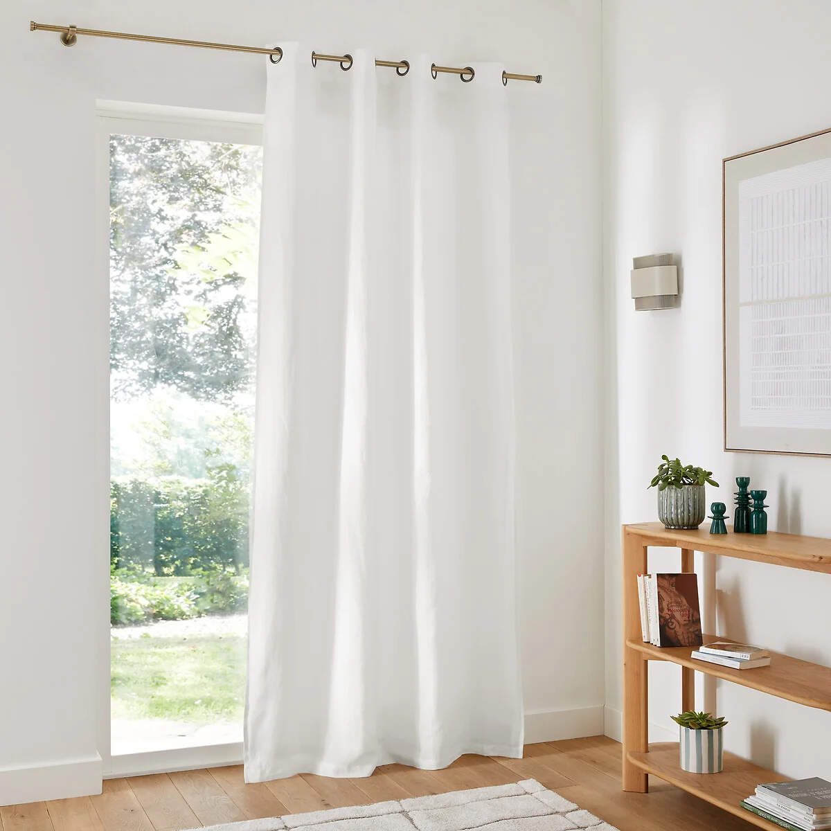 Onega Washed Linen Single Lined Blackout Curtain with Eyelets – image 3