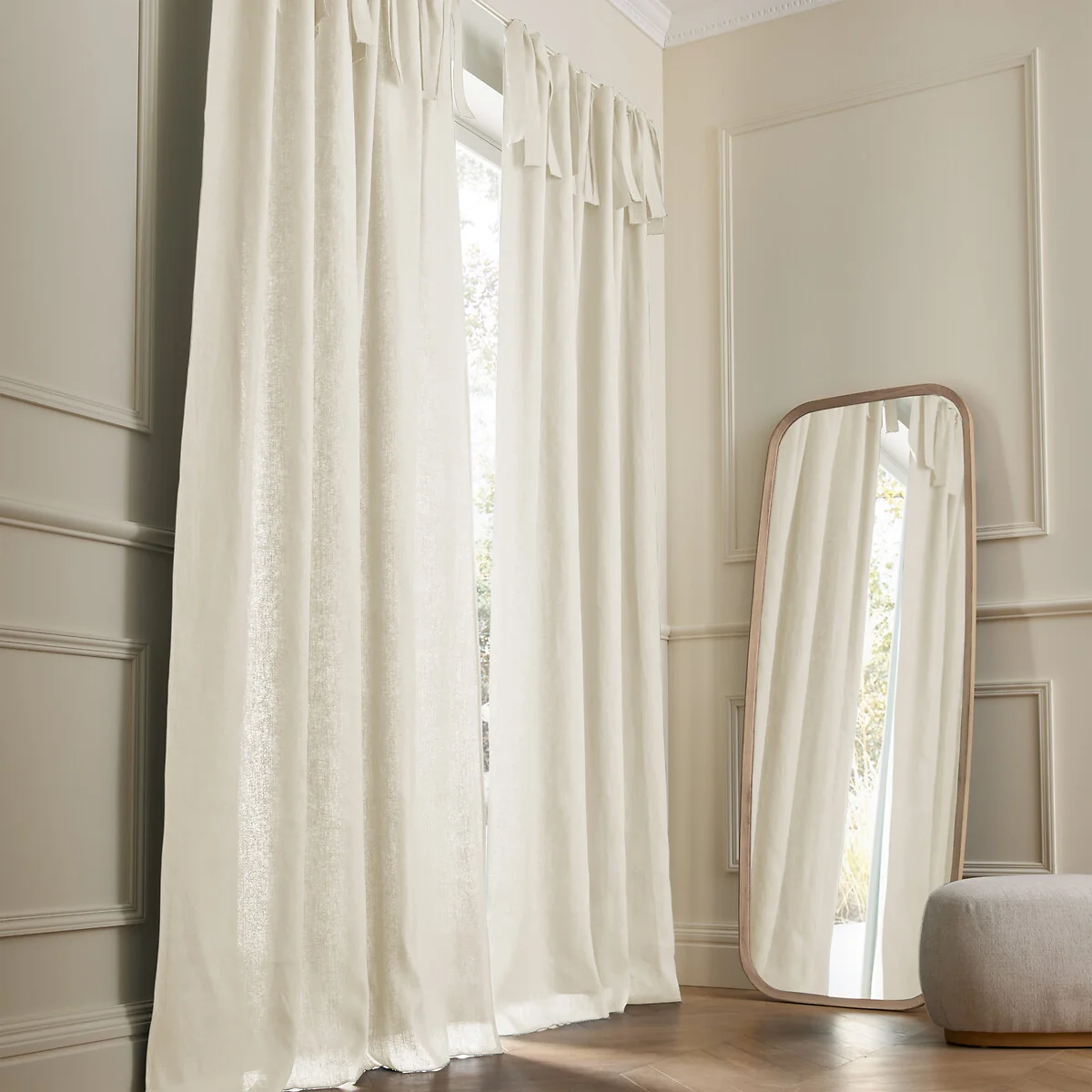 Colin Linen Lined Curtain with Ties – image 2