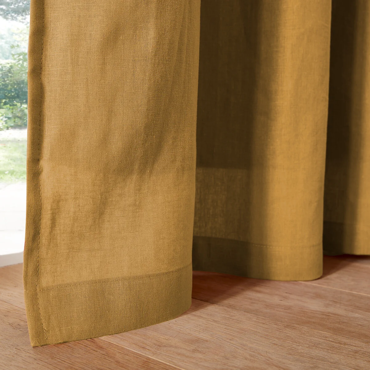 Onega Washed Linen Single Lined Blackout Curtain with Eyelets – image 4