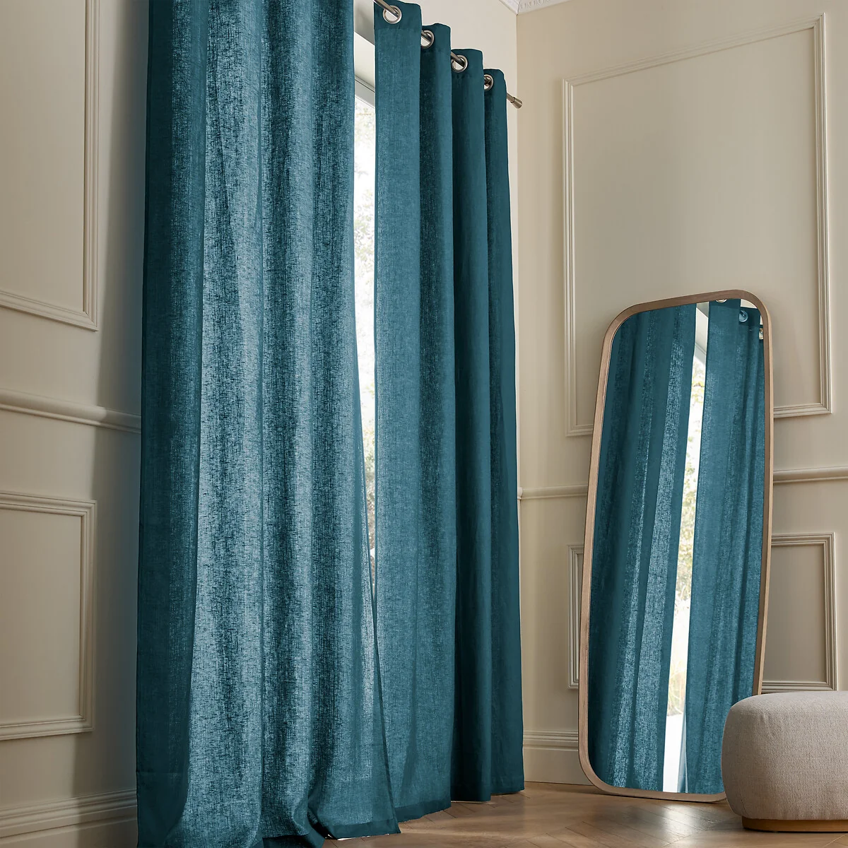 Private Pre-Washed Single Linen Curtain with Eyelets – image 2