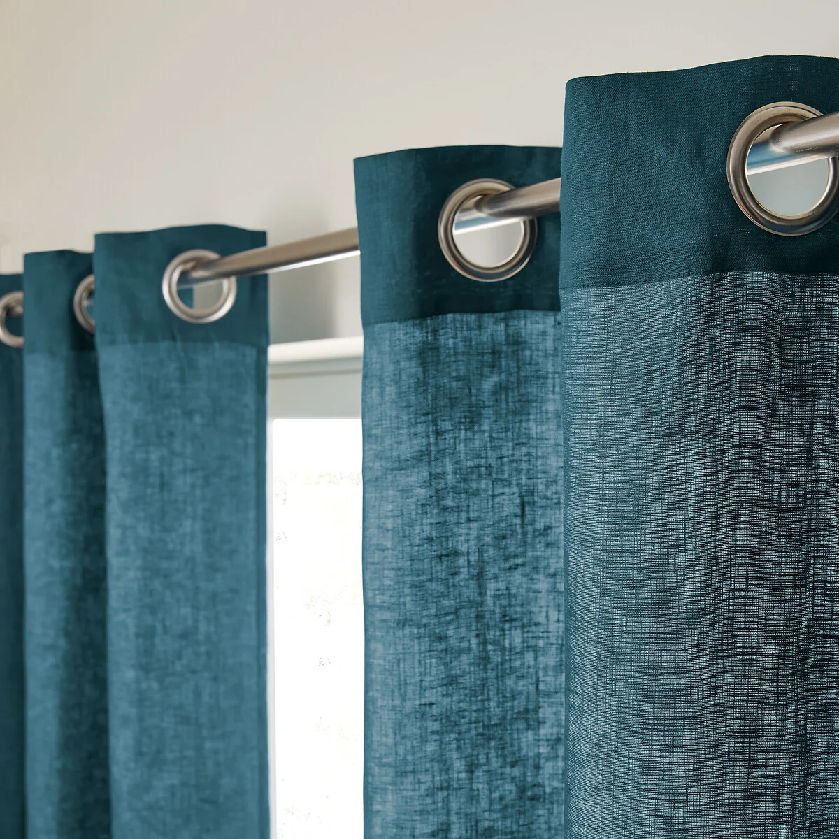 Private Pre-Washed Single Linen Curtain with Eyelets – image 4