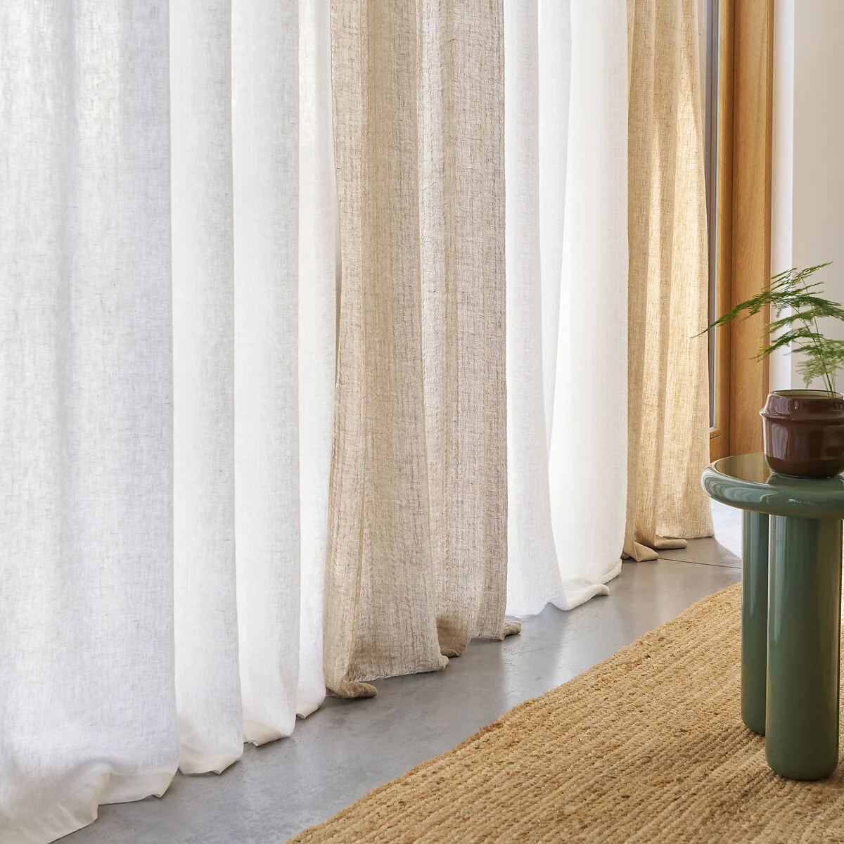 Onega Washed Linen Single Curtain with Concealed Tabs – image 3