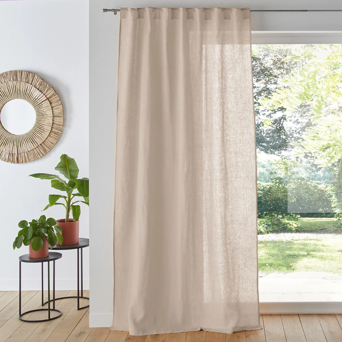 Onega Washed Linen Single Curtain with Concealed Tabs – image 1