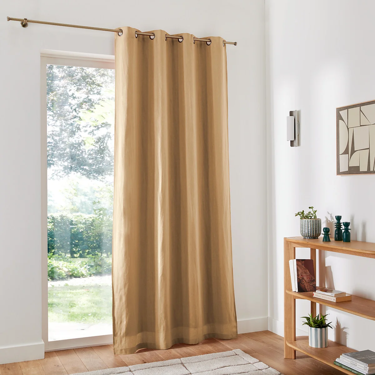 Onega Washed Linen Single Lined Blackout Curtain with Eyelets – image 3