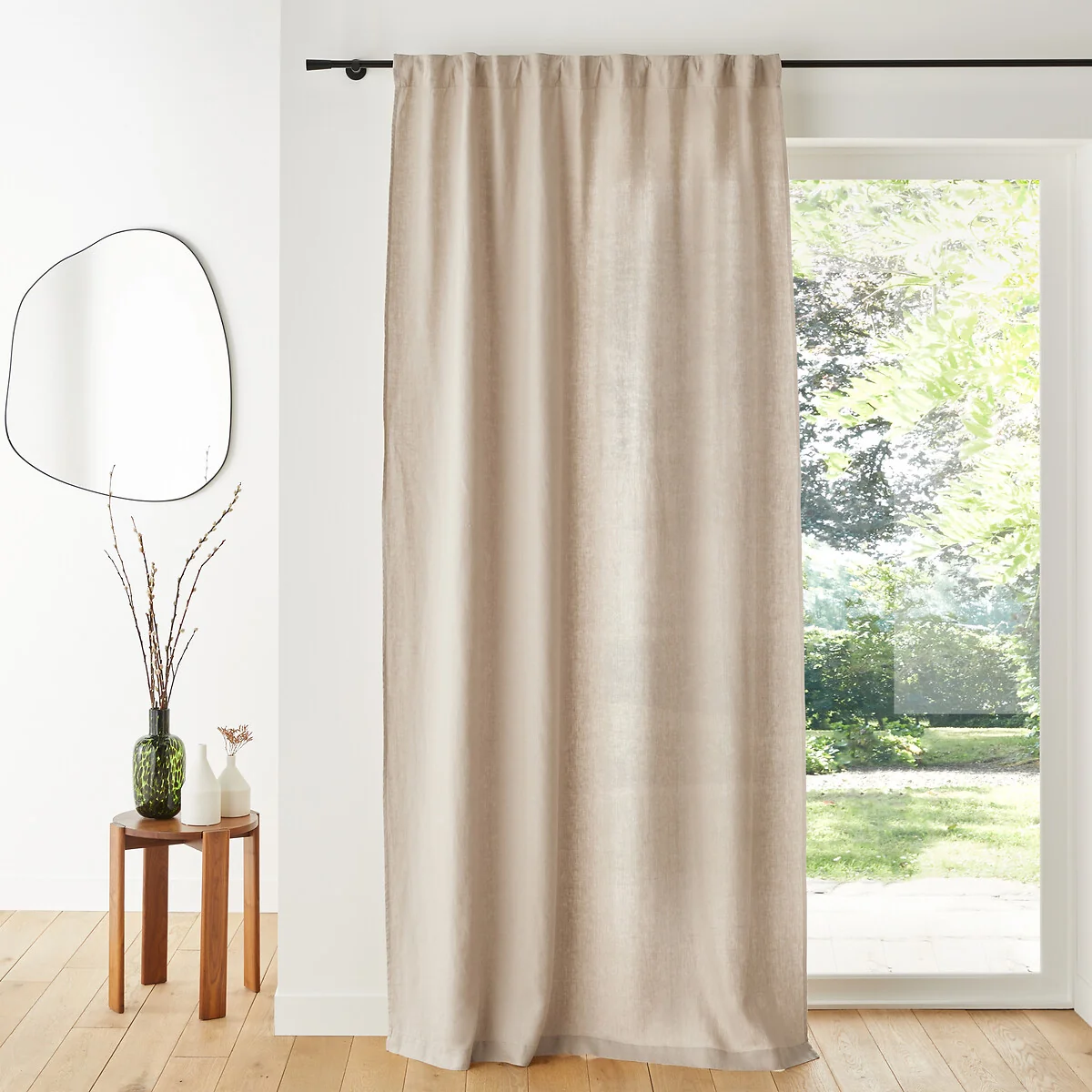 Elba Linen Curtain with Gathered Braid Finish – image 1