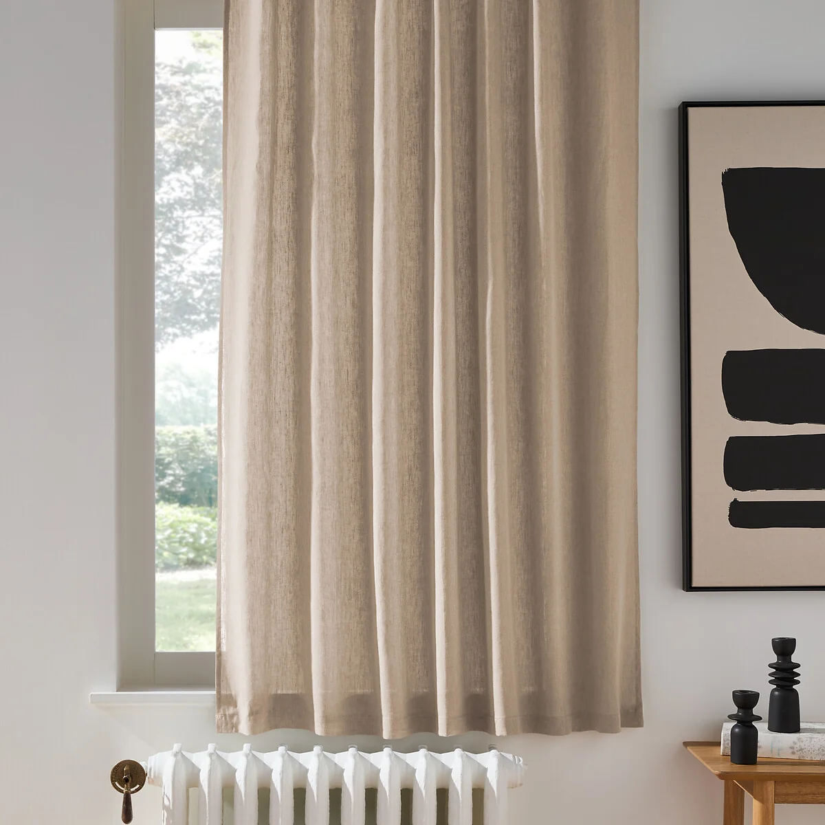 Onega Washed Linen Radiator Curtain with Hidden Fixings – image 2
