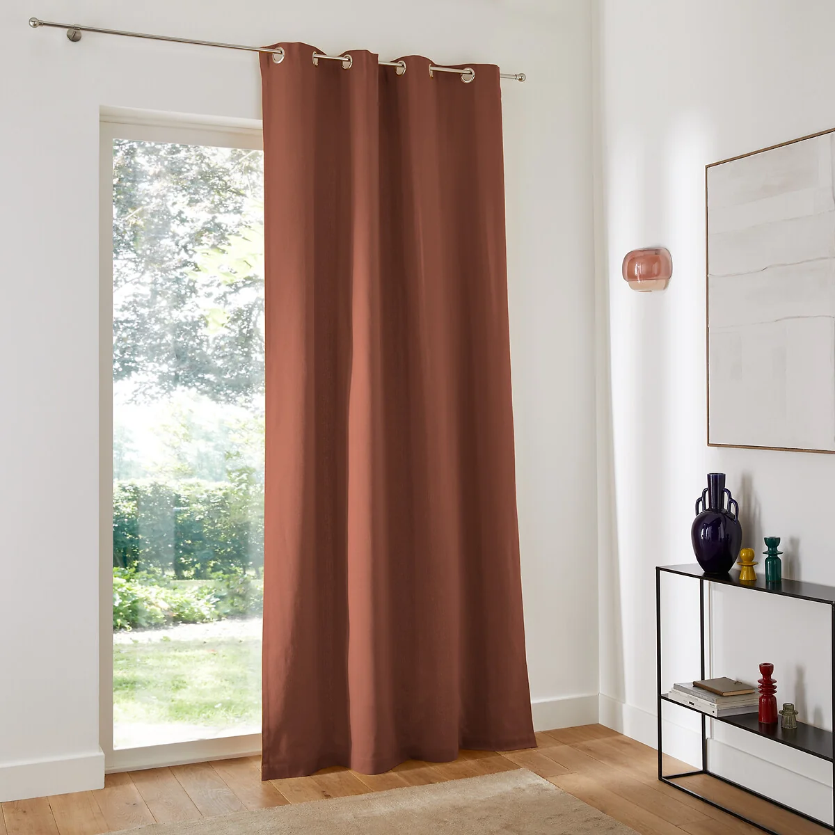 Panama Plain Eyelet Curtain in Woven Cotton – image 2