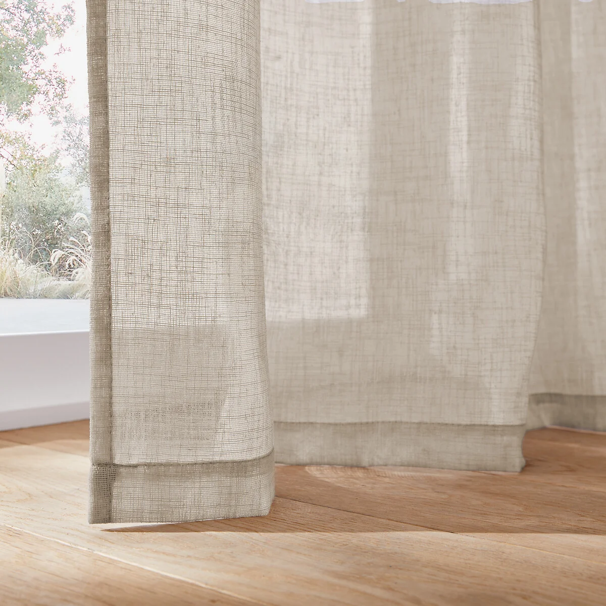 Nyong Gathered Braid Linen Effect Sheer Curtain – image 4