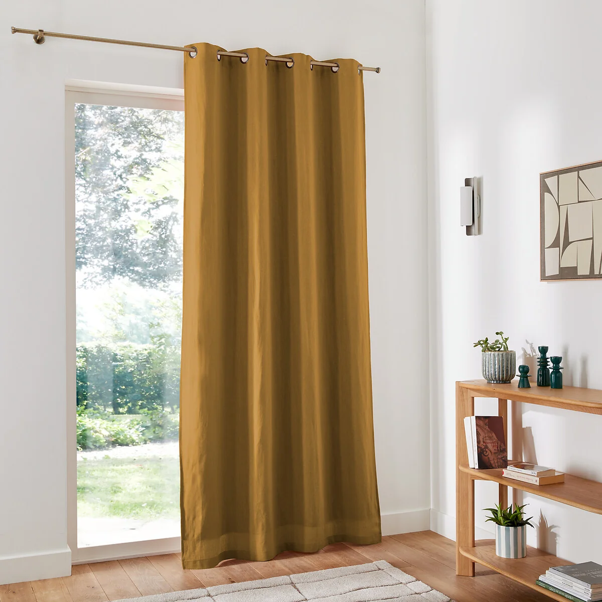 Onega Washed Linen Single Lined Blackout Curtain with Eyelets – image 3