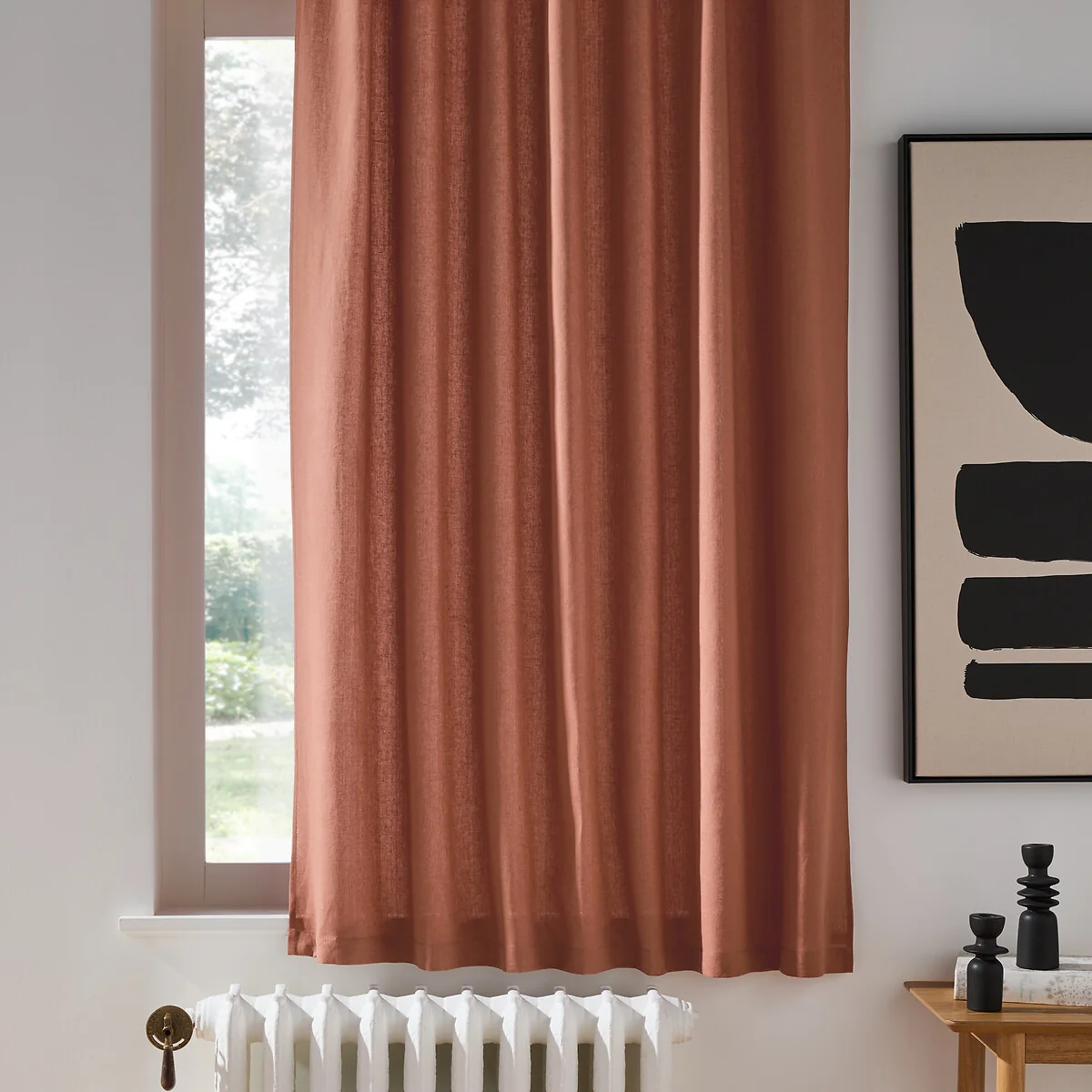 Onega Washed Linen Radiator Curtain with Hidden Fixings – image 2