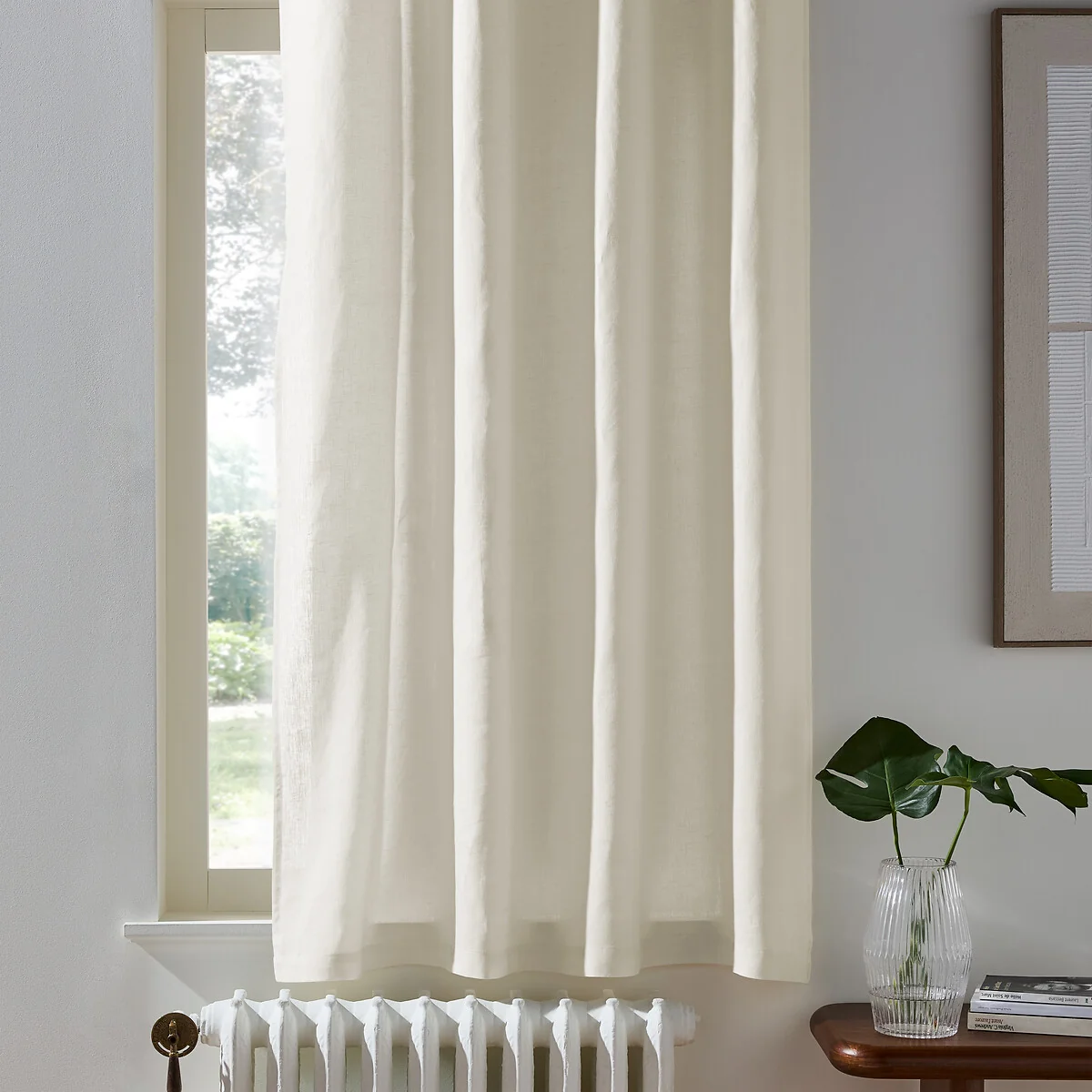 Onega Washed Linen Radiator Curtain with Hidden Fixings – image 2