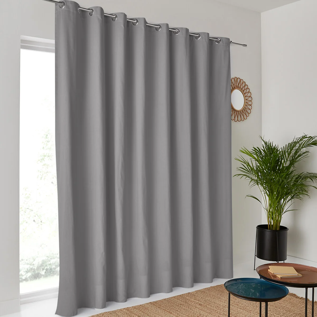 Scenario Single Extra Wide Cotton Curtain with Eyelets – image 1