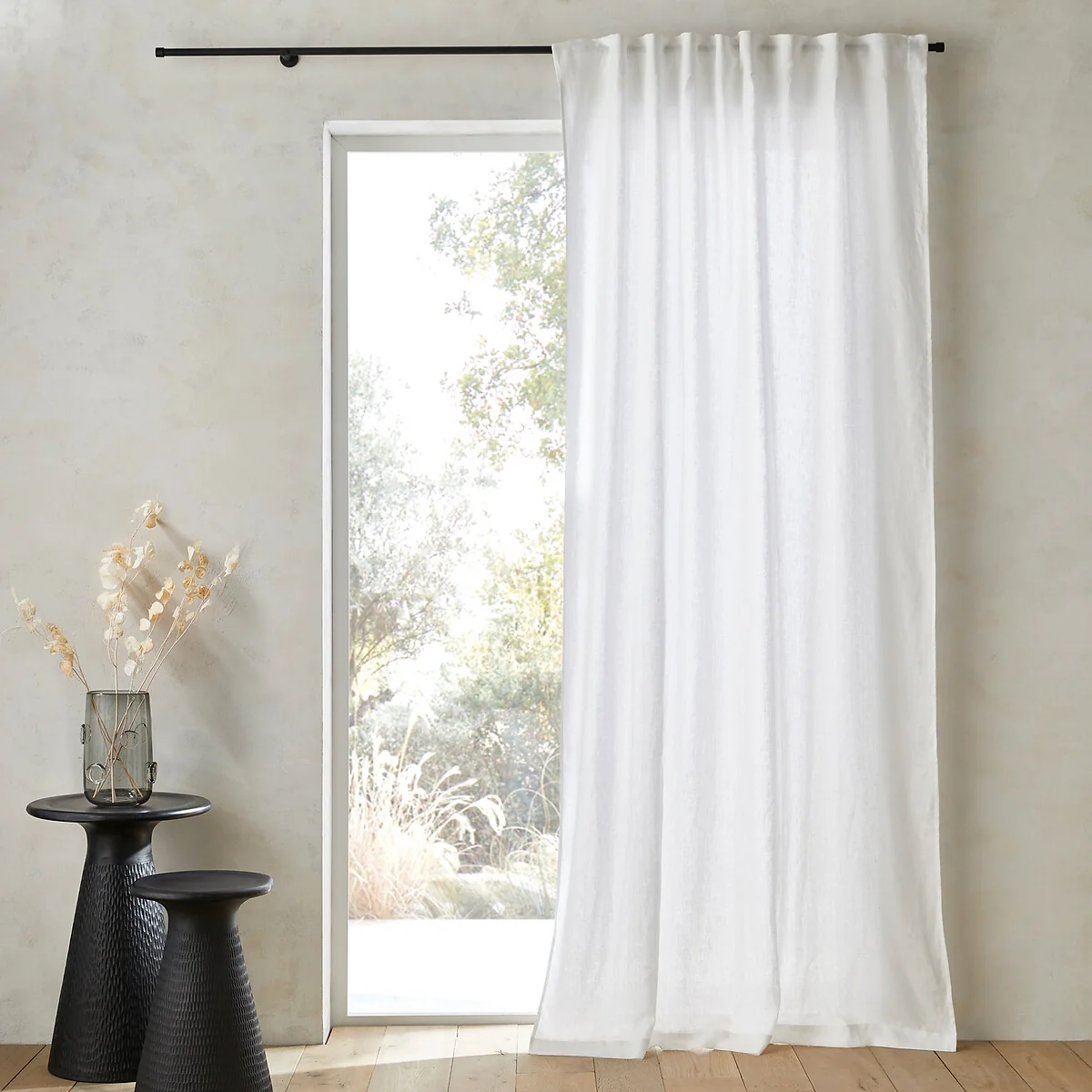 Private Ruffled Washed Linen Curtain – image 1