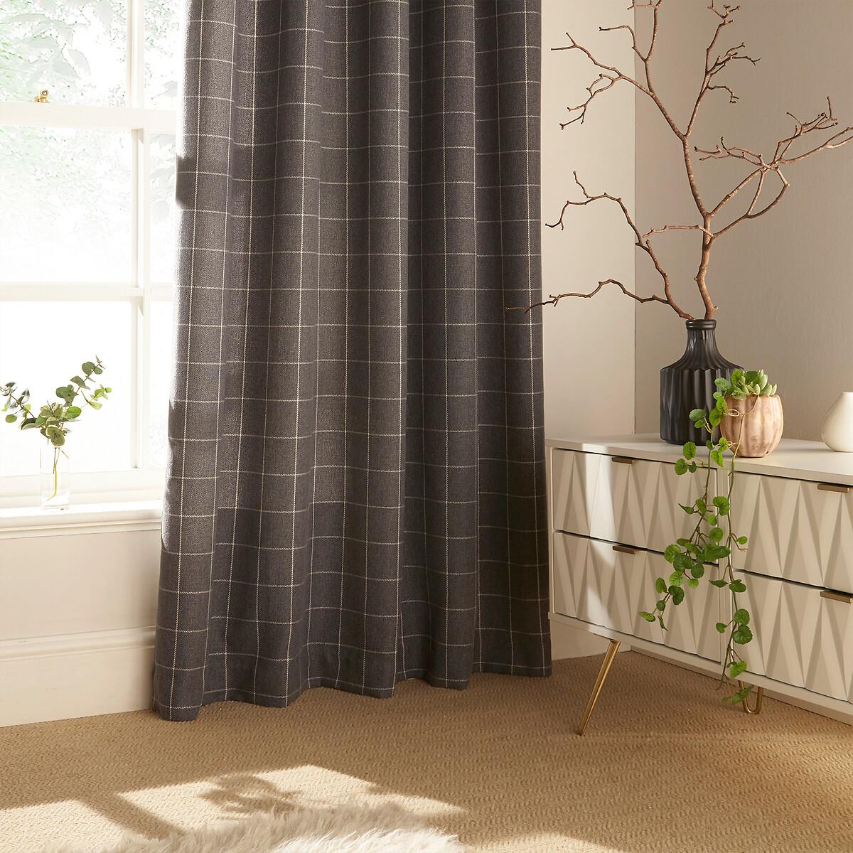 Ellis Check Pattern Eyelet Curtains – image 3