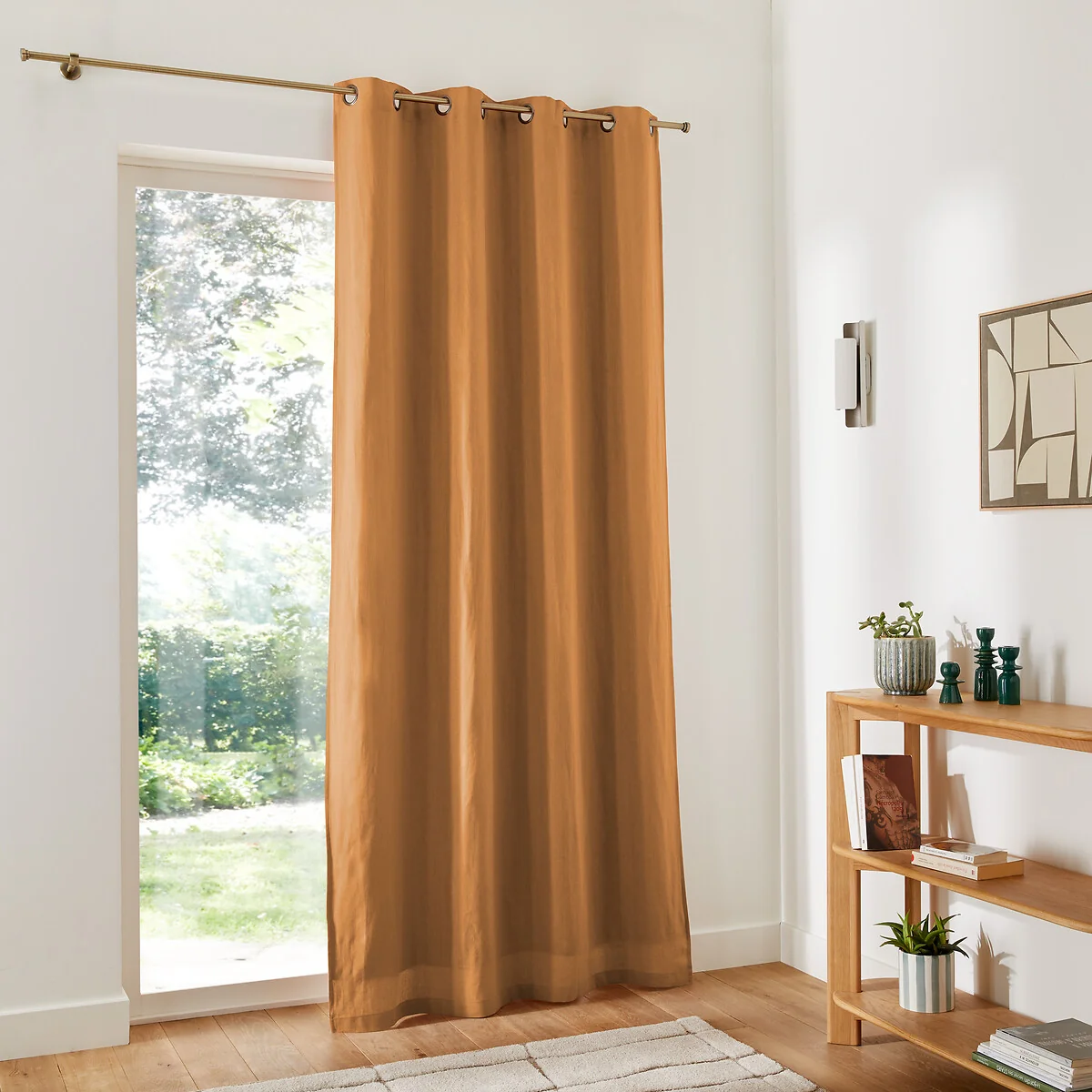 Onega Washed Linen Single Lined Blackout Curtain with Eyelets – image 3