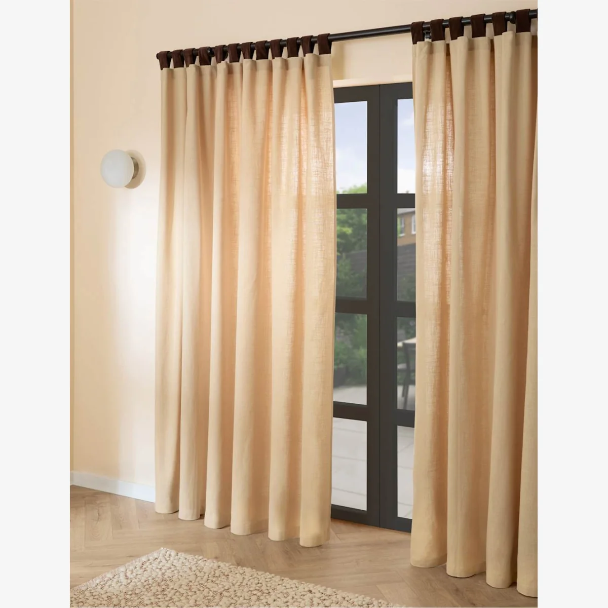 MADE Pure Cotton Hadlo Curtains With Velvet Loops Natural – image 1
