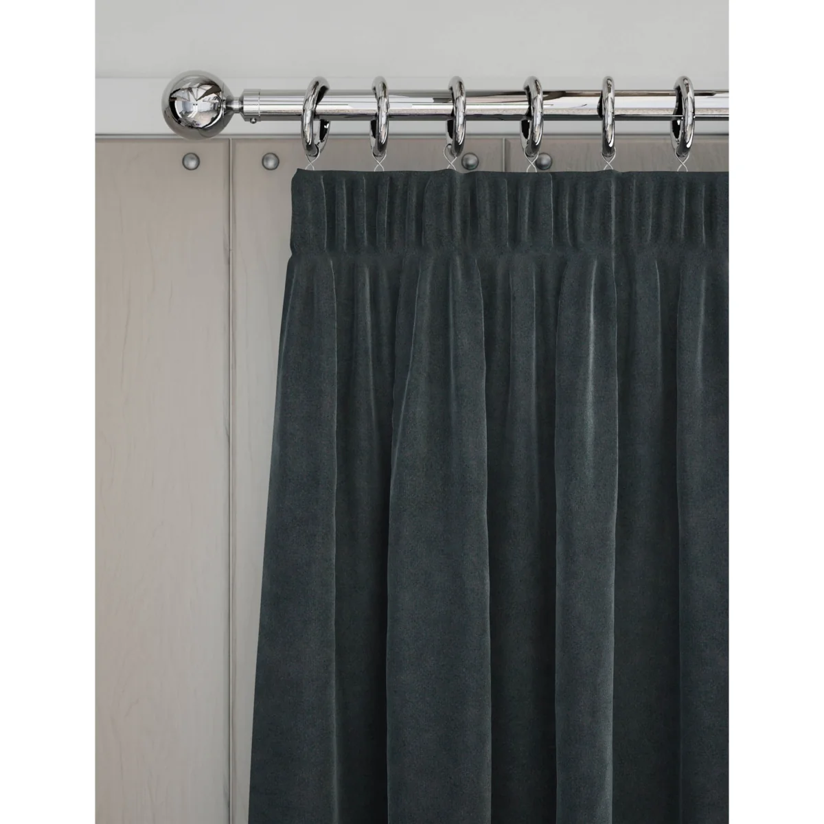 M&S Velvet Pencil Pleat Curtains Petrol – image 2