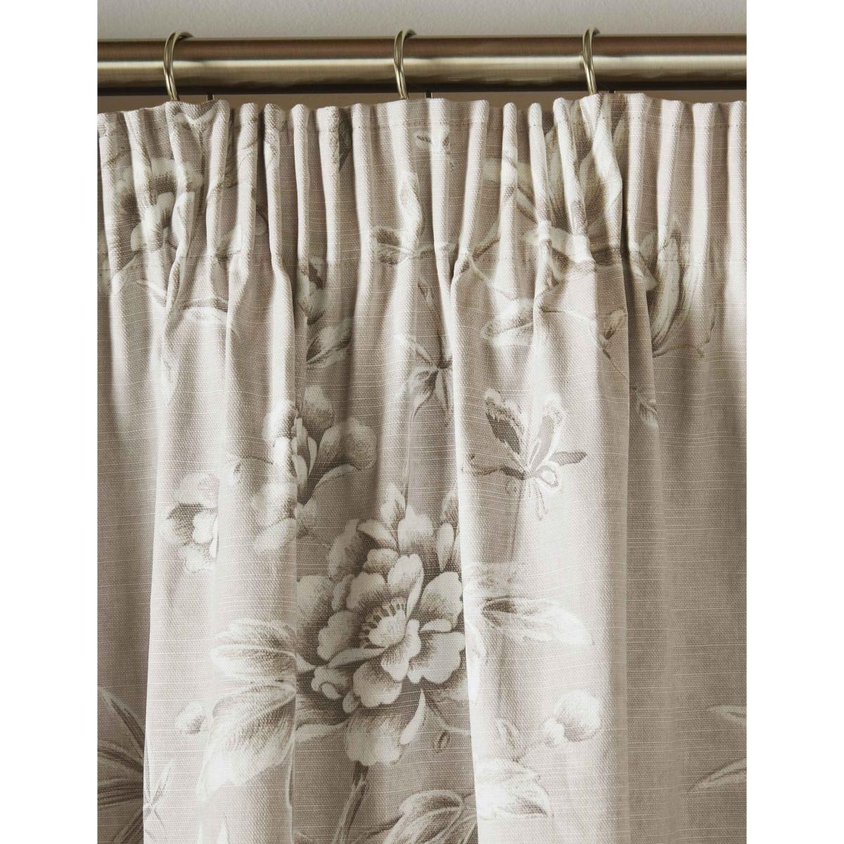 Laura Ashley Rowsham Garden Pure Cotton Pencil Pleat Blackout Curtains Natural – image 3