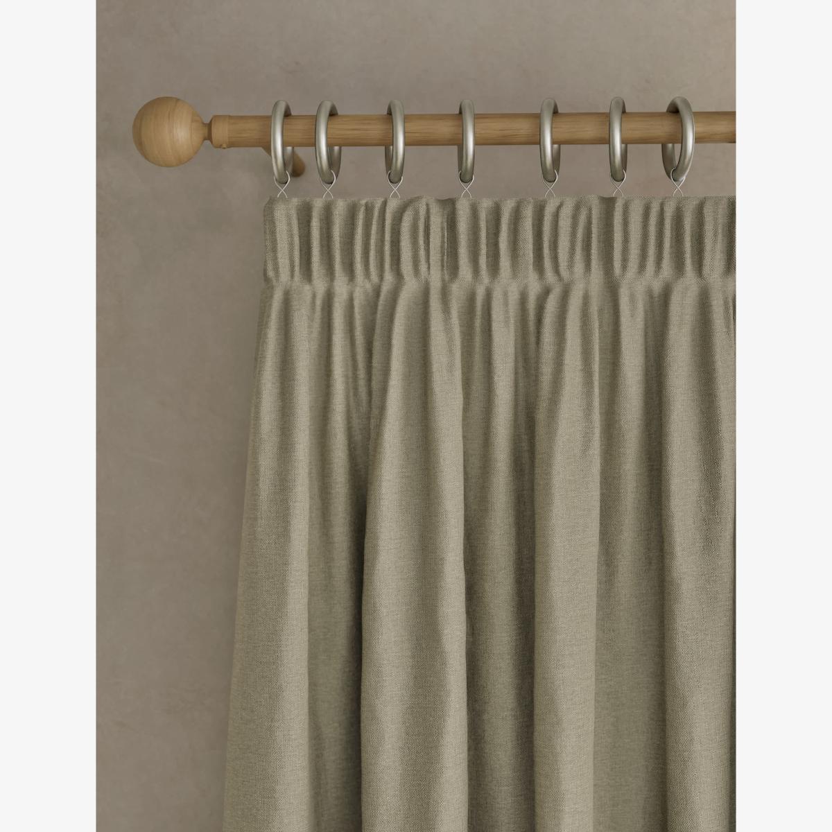 M&S Brushed Pencil Pleat Blackout Ultra Temperature Smart Curtains - WDR72 - Neutral, Charcoal Mix,Sage,Neutral,Blush,Champagne,Light Grey