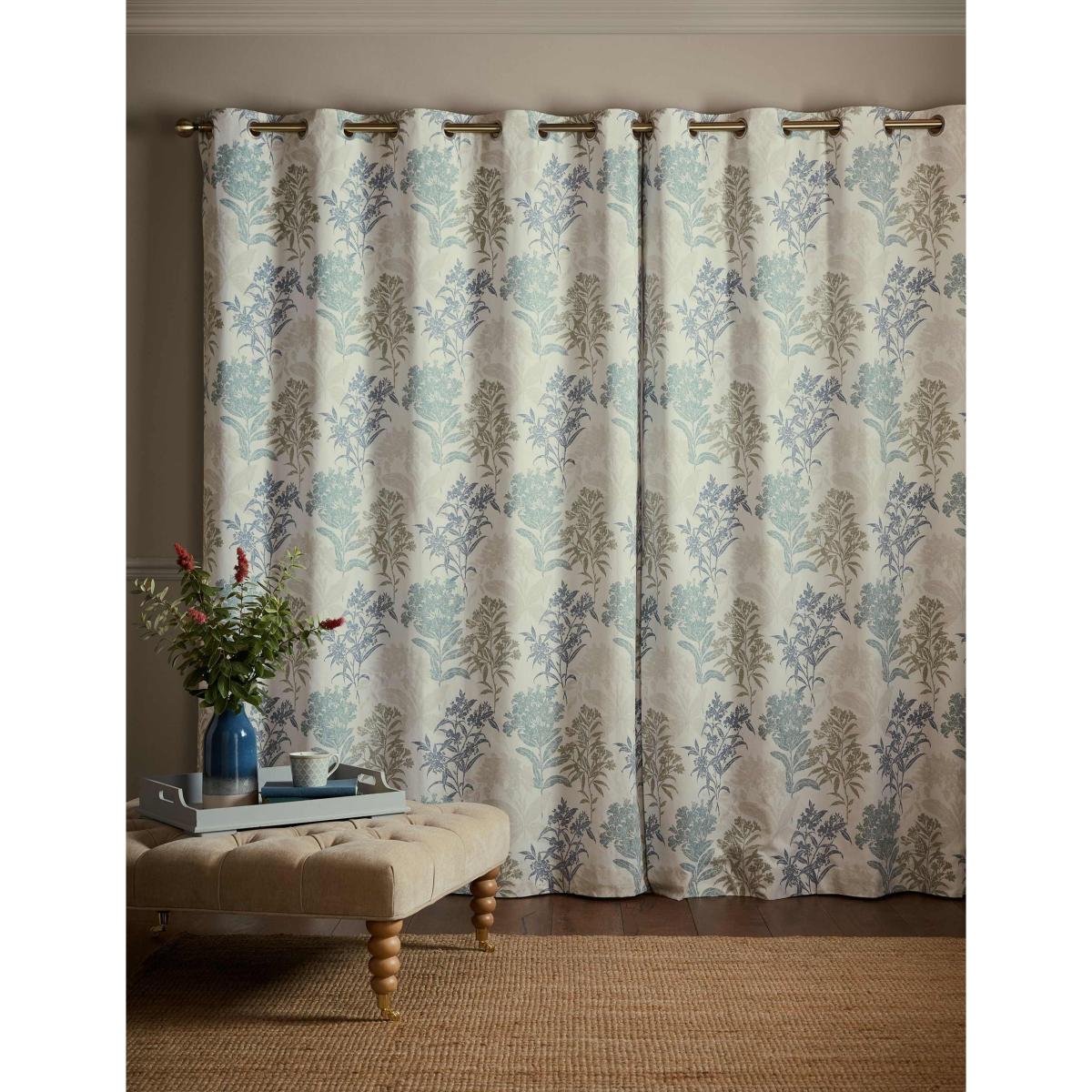 Laura Ashley Tenby Pure Cotton Eyelet Blackout Curtains Blue Mix – image 2