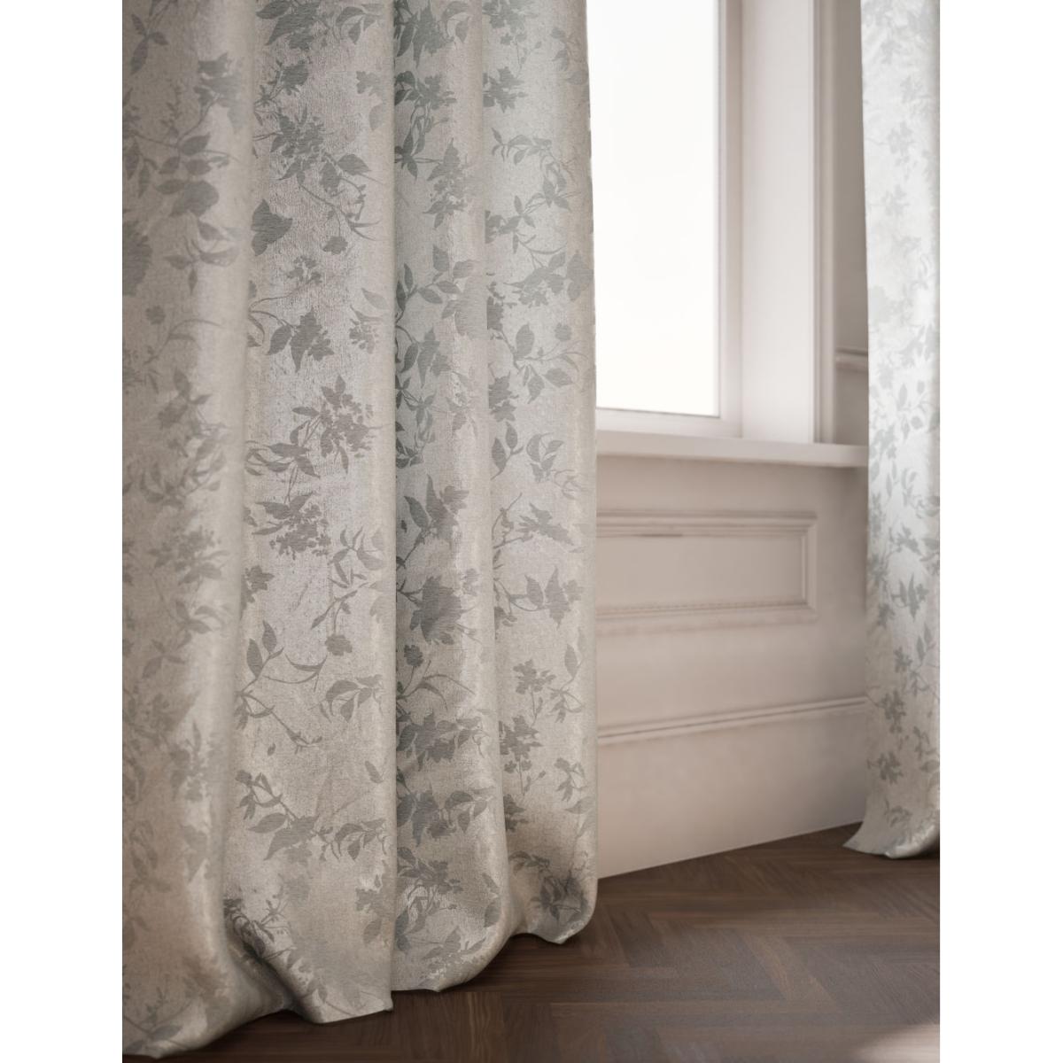 M&S Chenille Floral Eyelet Curtains - WDR54 - Grey Mix, Grey Mix – image 2